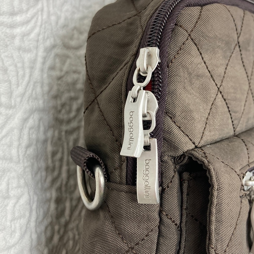 Baggallini Explorer Dark Brown Quilted Women’s Backpack Convertible View 5